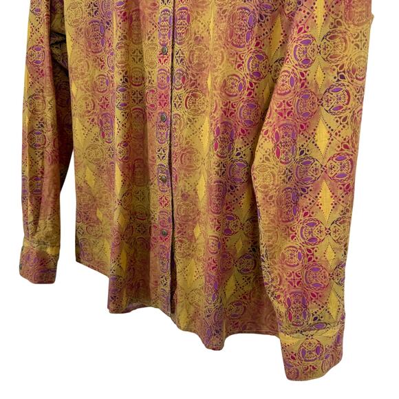 Wrangler Womens Sz Medium Formal Long Sleeve Purple Wester Blouse Shirt Top - Picture 6 of 10